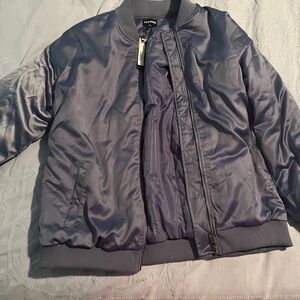 Steve Madden blue satin bomer jacket